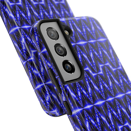 Tough Phone Case — Electric Blue Geometric Pattern (Your name)