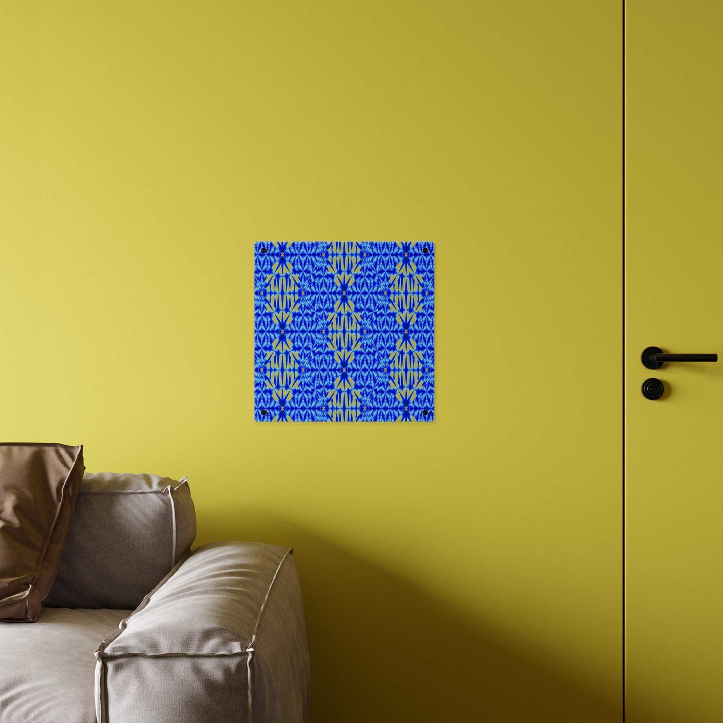 Blue Shibori Pattern Acrylic Wall Art Panel