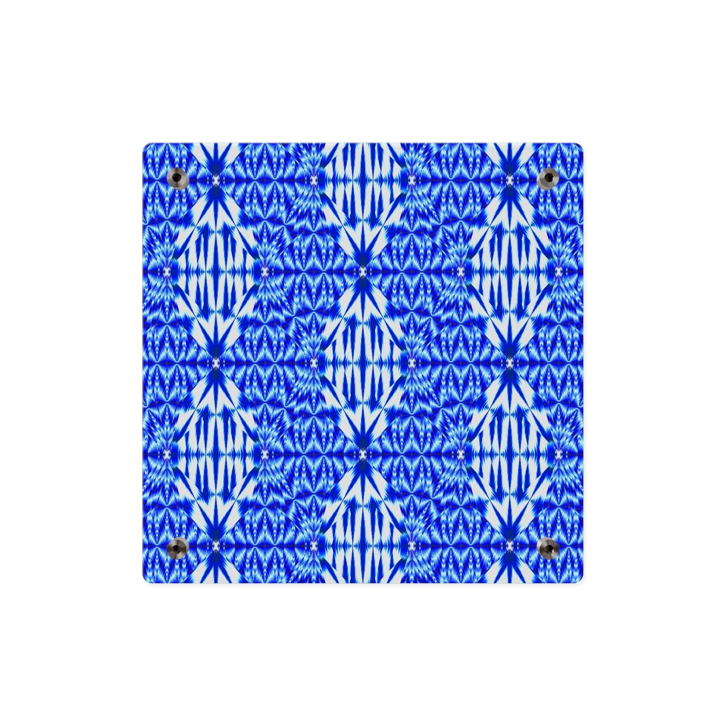 Blue Shibori Pattern Acrylic Wall Art Panel