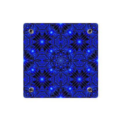 Blue Kaleidoscope Acrylic Wall Art Panel — Geometric Starburst Decor