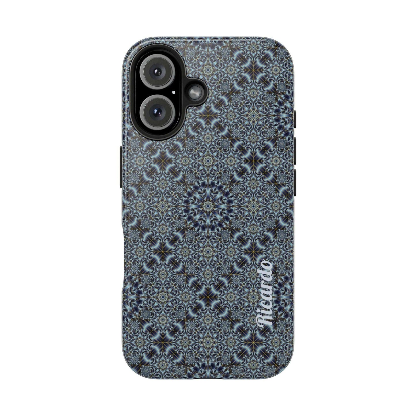 Protective Phone Case — Blue Mosaic Mandala Pattern