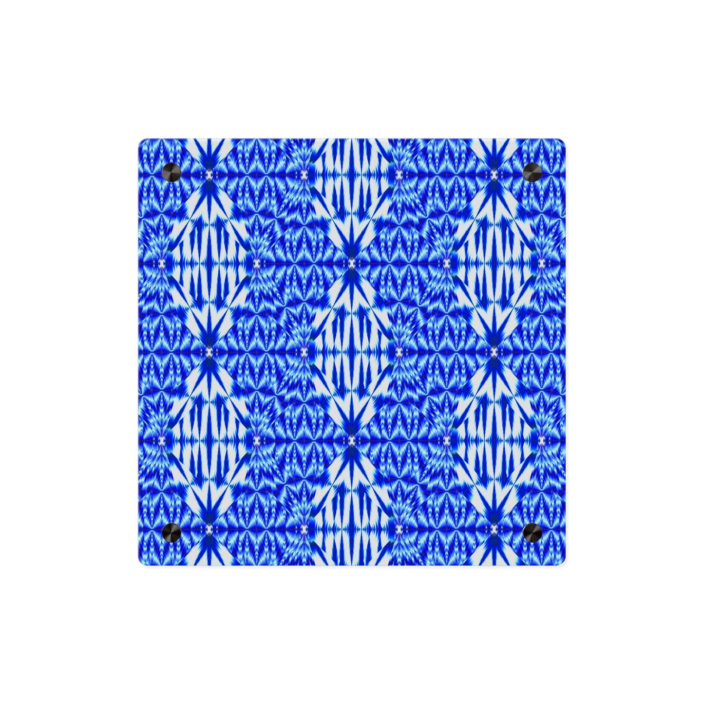 Blue Shibori Pattern Acrylic Wall Art Panel