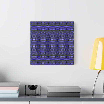 Blue Geometric Pattern Matte Canvas Print — Stretched Wall Art