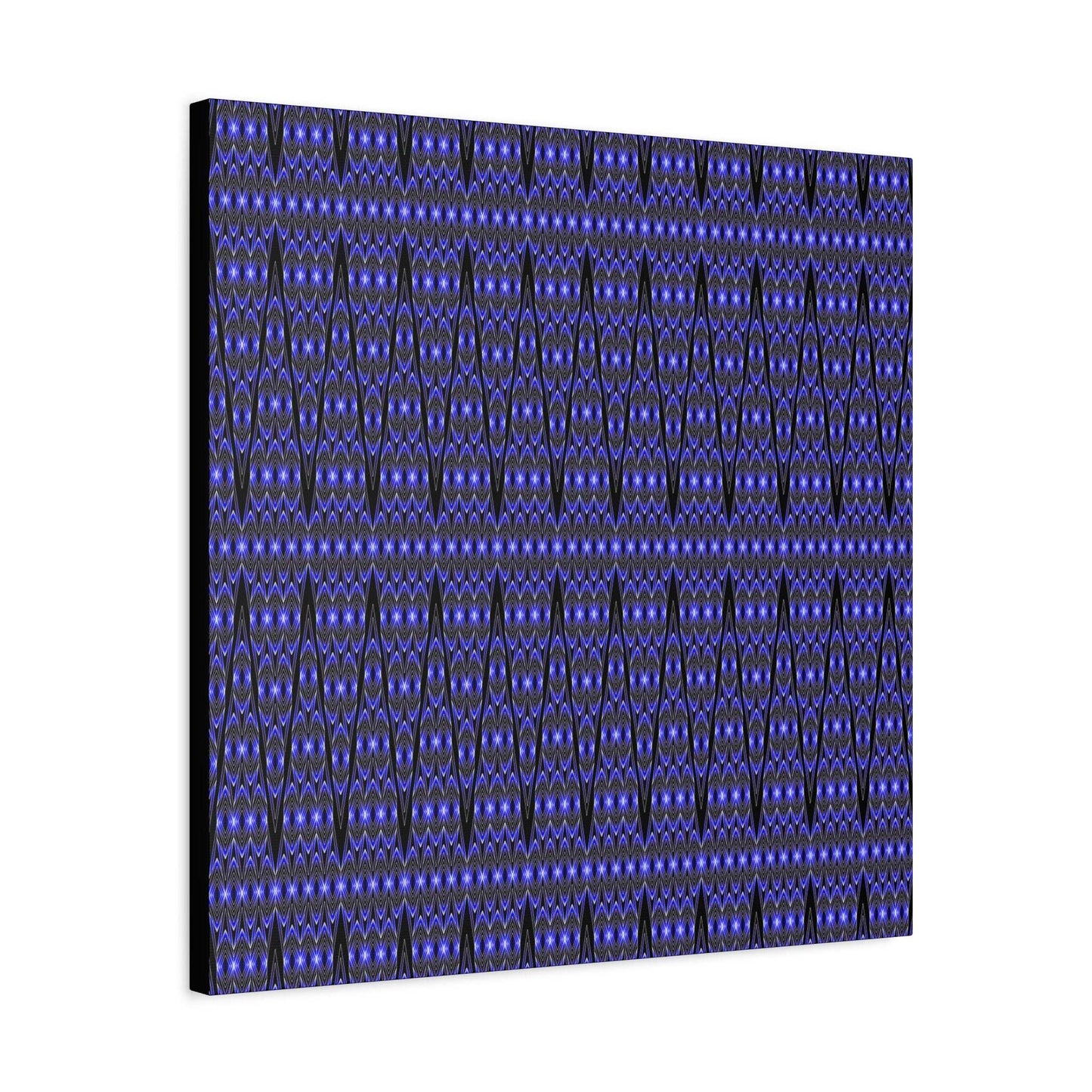 Blue Geometric Pattern Matte Canvas Print — Stretched Wall Art