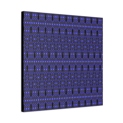 Blue Geometric Pattern Matte Canvas Print — Stretched Wall Art