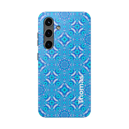 Personalized Blue Kaleidoscope Tough Phone Case — Custom Name Option