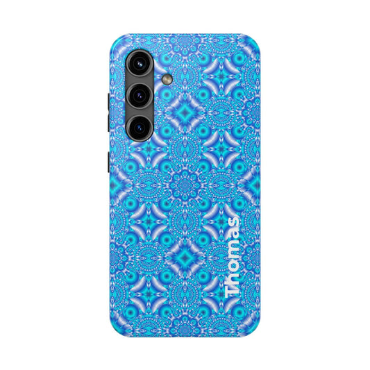 Personalized Blue Kaleidoscope Tough Phone Case — Custom Name Option