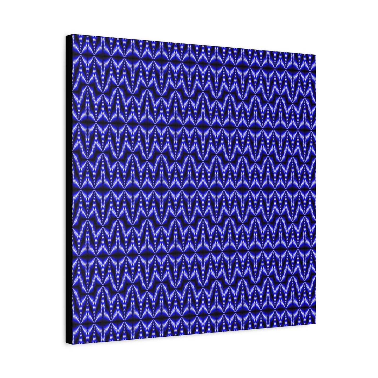 Blue Geometric Pattern Matte Canvas Wall Art — Modern Abstract Stretched Canvas