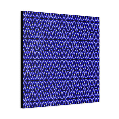 Blue Geometric Pattern Matte Canvas Wall Art — Modern Abstract Stretched Canvas