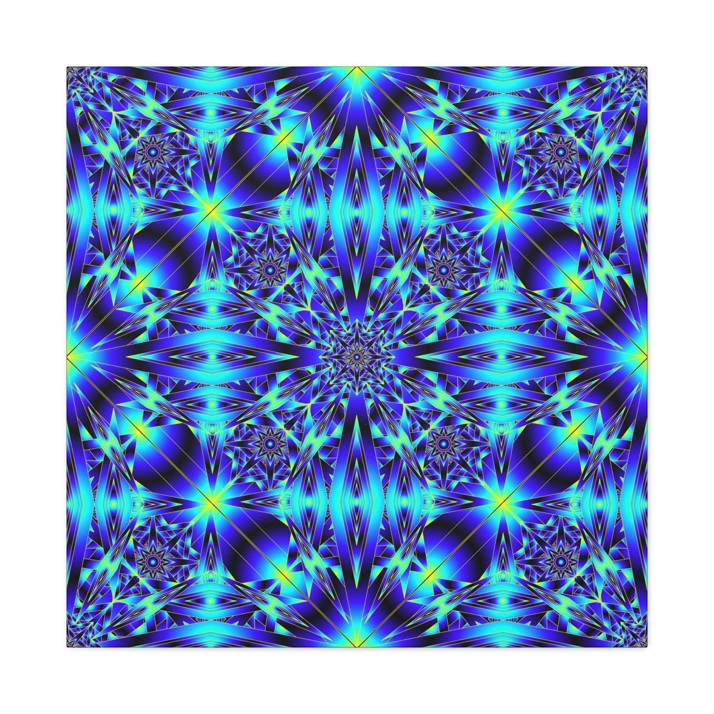 Blue Kaleidoscope Matte Canvas Wall Art — Stretched 1.25"
