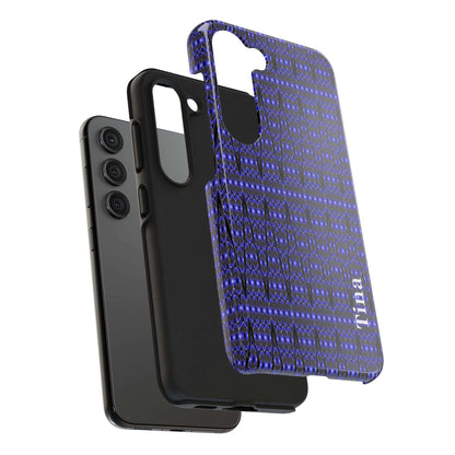 Personalized Blue Tribal Tough Phone Case — Custom Name Phone Case
