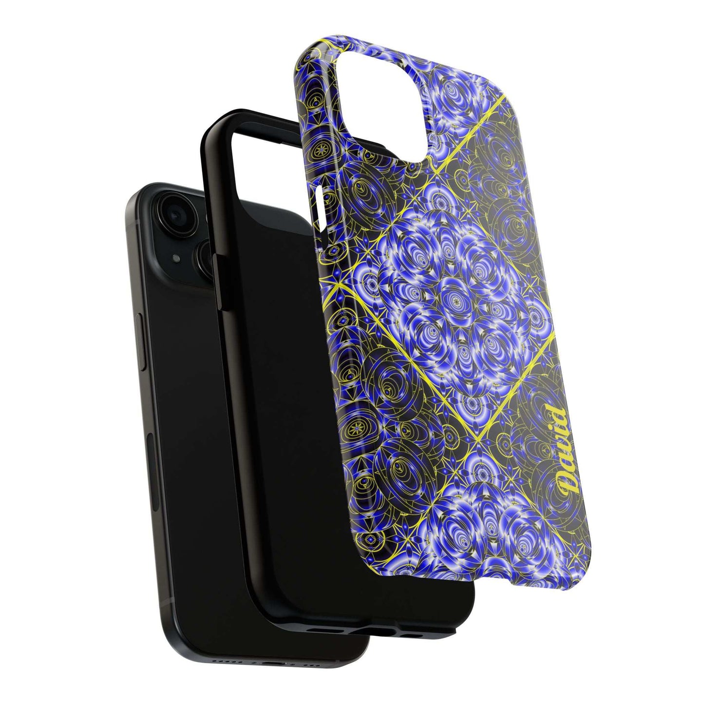 Blue Mandala Tough Phone Case — Personalized Name Option