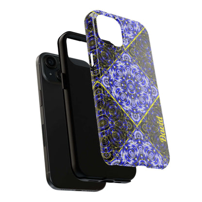 Blue Mandala Tough Phone Case — Personalized Name Option