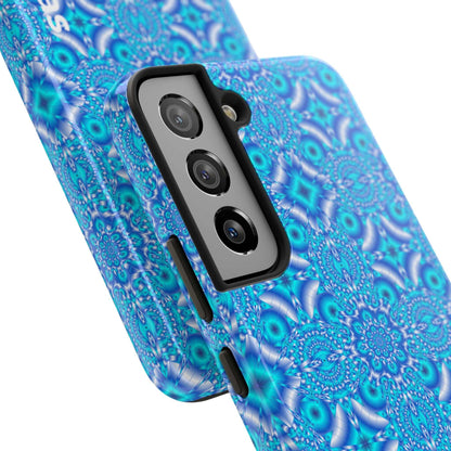 Personalized Blue Kaleidoscope Tough Phone Case — Custom Name Option