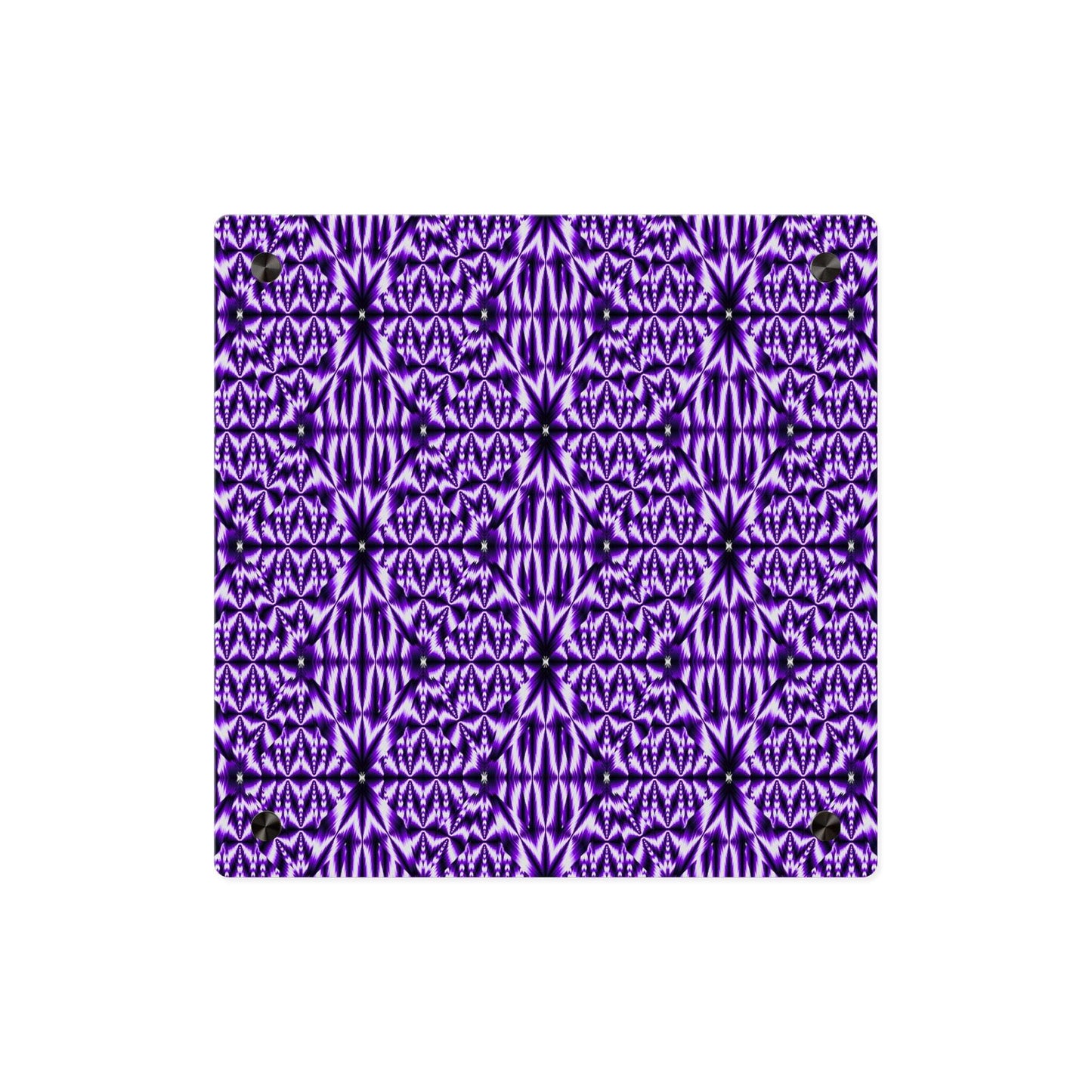 Purple Kaleidoscope Acrylic Wall Panel — Geometric Abstract Home Decor