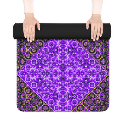 Purple Mandala Rubber Yoga Mat — Non-Slip Eco Exercise Mat