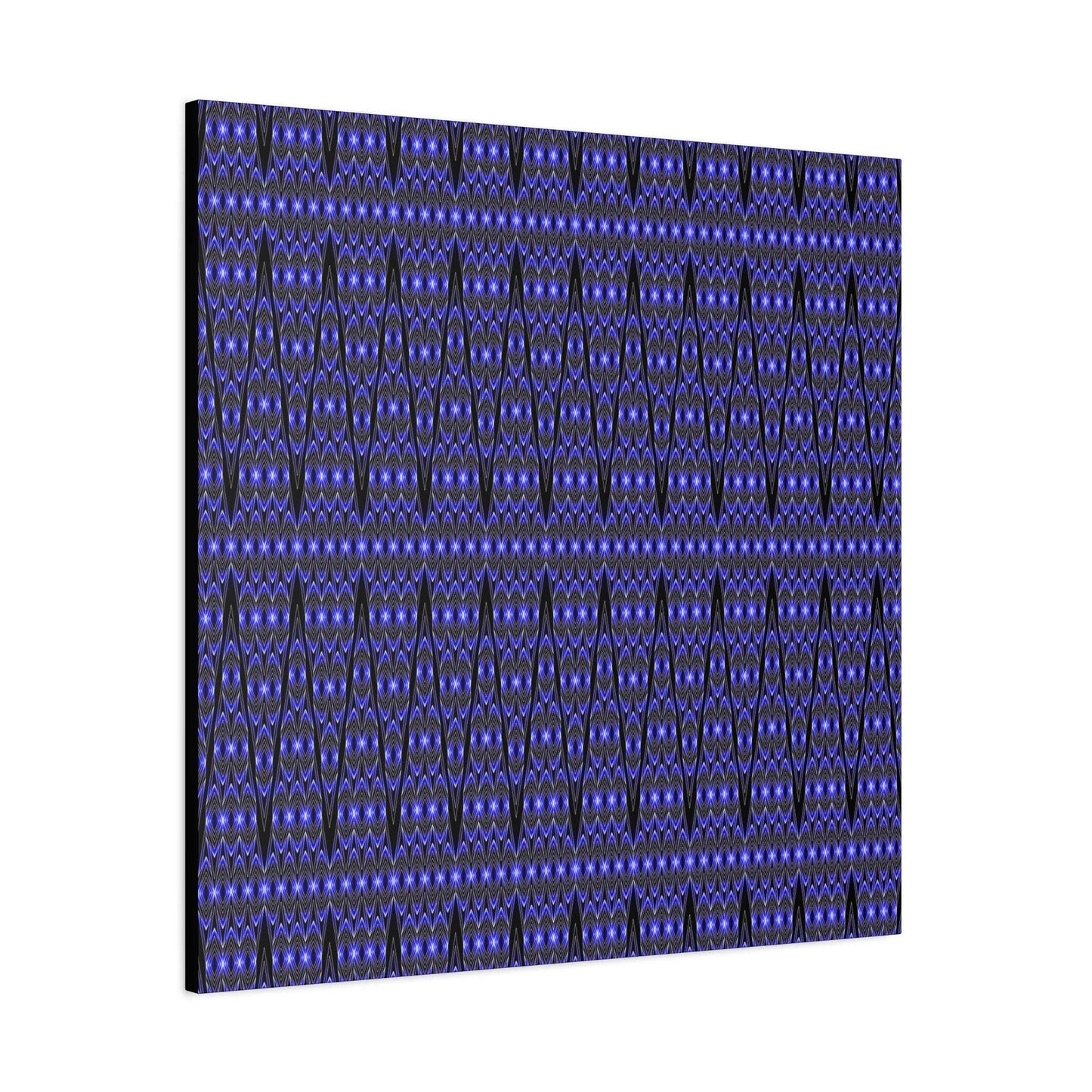 Blue Geometric Pattern Matte Canvas Print — Stretched Wall Art