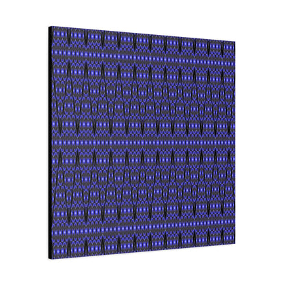 Blue Geometric Pattern Matte Canvas Print — Stretched Wall Art