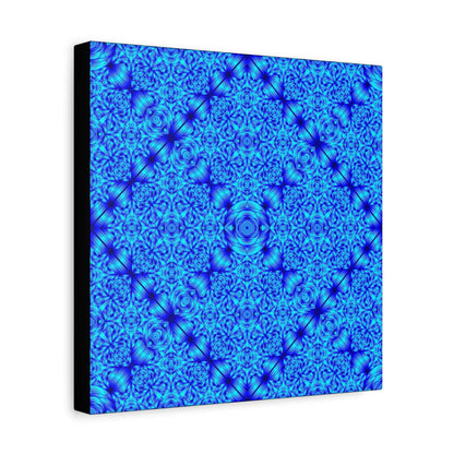 Blue Kaleidoscope Canvas Print — Geometric Abstract Wall Art