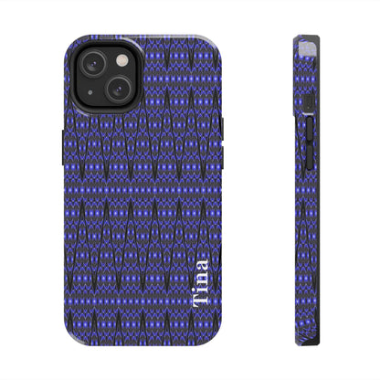 Personalized Blue Tribal Tough Phone Case — Custom Name Phone Case