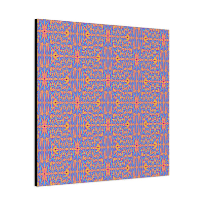 Abstract Geometric Pattern Matte Canvas Wall Art - Vibrant Orange & Blue Stretched Canvas