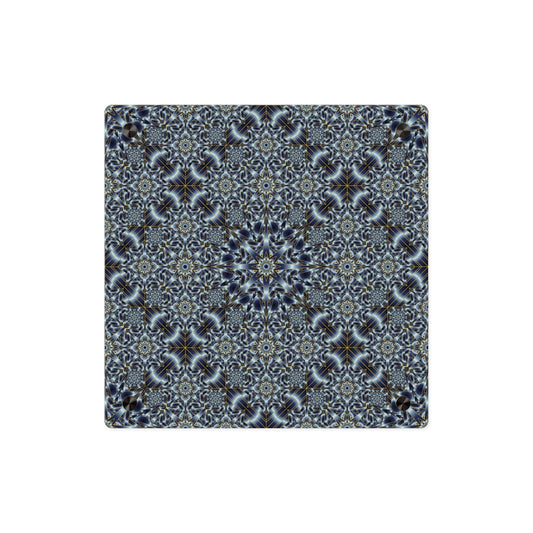 Acrylic Wall Art Panel — Blue Kaleidoscope Geometric Pattern