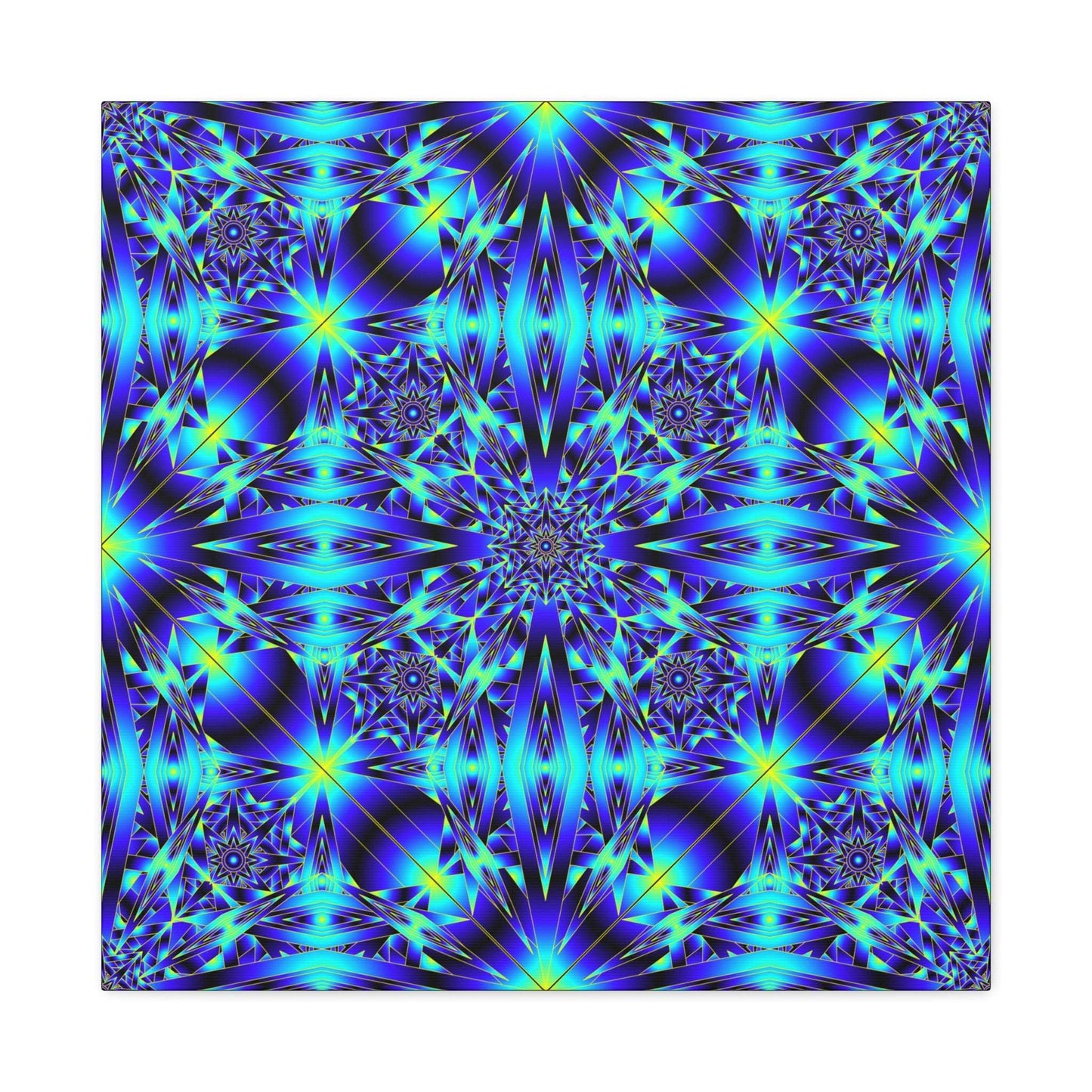 Blue Kaleidoscope Matte Canvas Wall Art — Stretched 1.25"